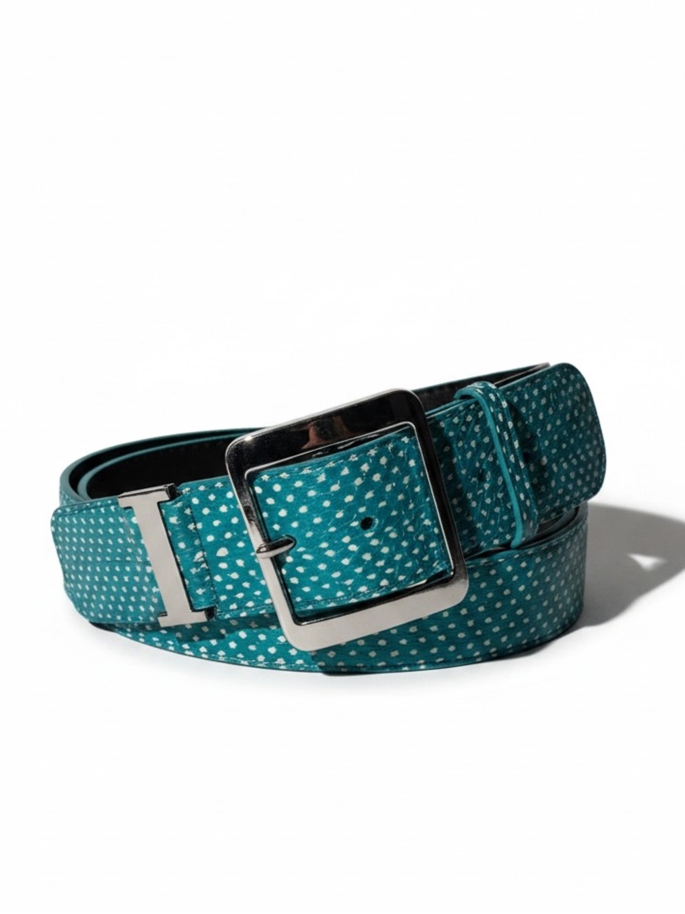 Oscar de la Renta Turquoise Genuine Snakeskin Leather Wide Belt Womens Sz MINT